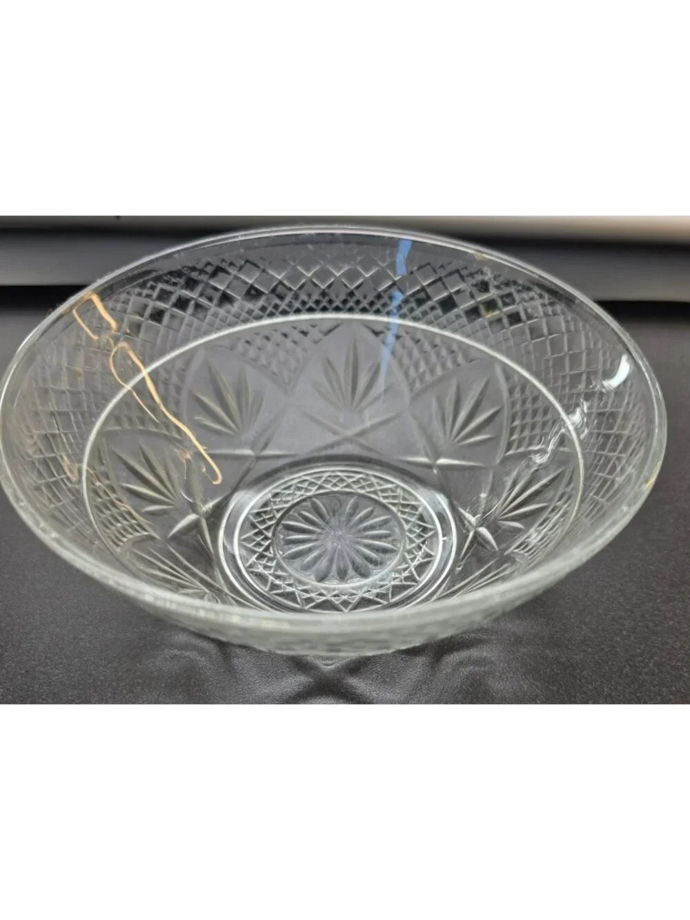 Cristal d'Arques-Durand Antique Pattern Vintage Crystal Bowl Starburst JJ4365